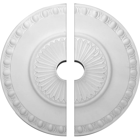 Ekena Millwork Lyon Ceiling Medallion, Two Piece (Fits Canopies up to 3 5/8"), 23 1/2"OD x 3 1/2"ID x 3 1/4"P CM23LY2-03500